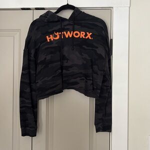 Hotworx oversized cropped camo hoodie size medium